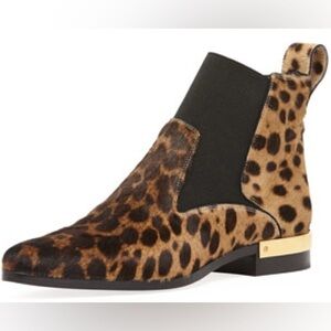 Chloe Drew Chelsea Boots Leopard Calf Hair Ankle Boots 39
